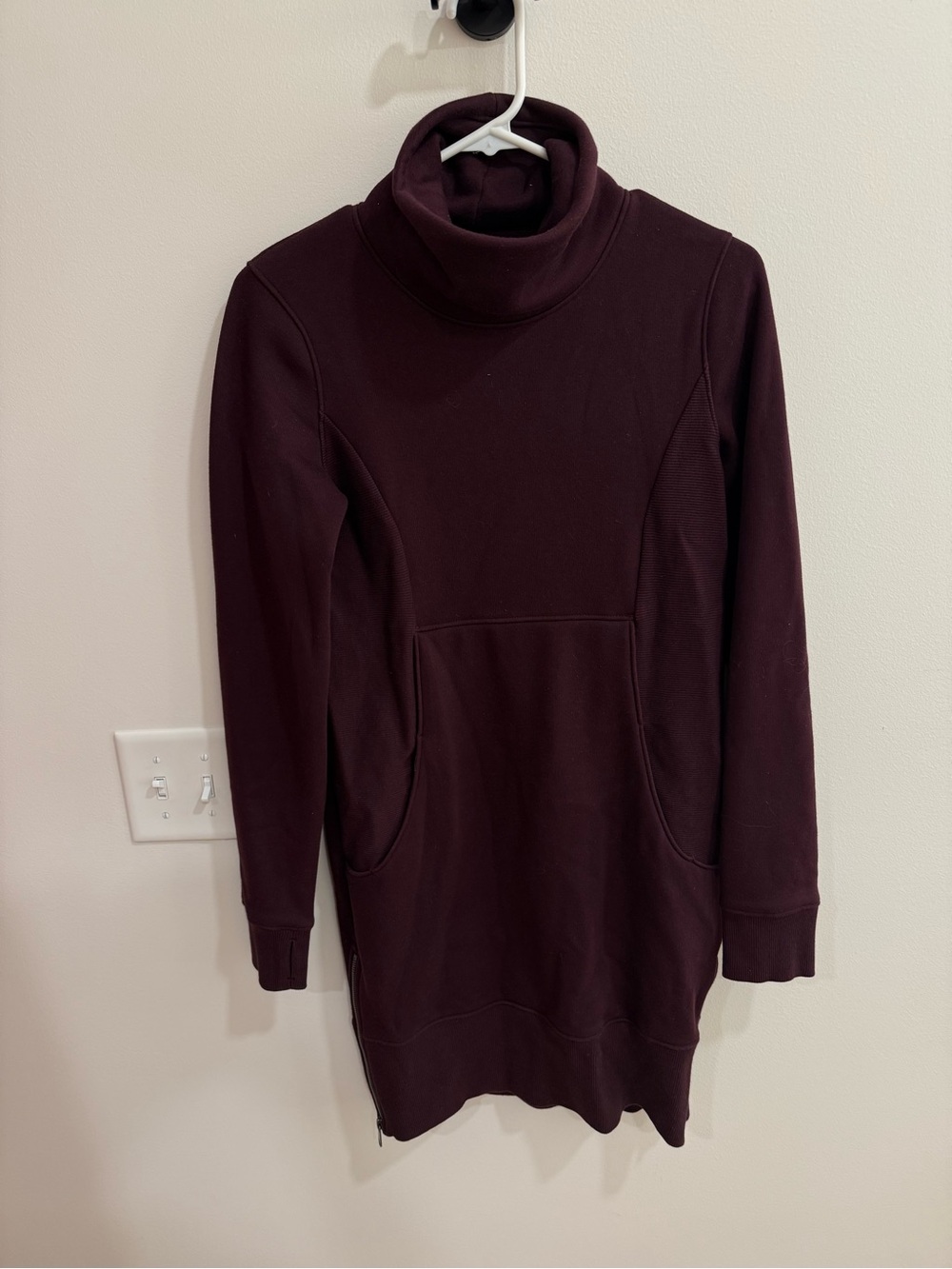 Athleta Turtleneck Sweater Dress in Deep Plum